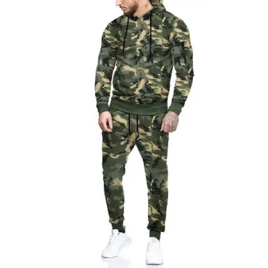COOFANDY Men's Tracksuit 2 Piece Hooded Athletic Sweatsuits Casual Running Jogging Sport Suit Sets image {9}