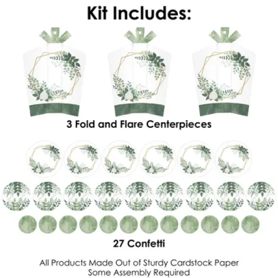 Big Dot of Happiness Boho Botanical - Greenery Party Decor and Confetti - Terrific Table Centerpiece Kit - Set of 30 image {2}