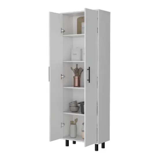 Gulches Tall Pantry Cabinet 5-Shelf Cupboard Storage Organizer with Metal Handles & Legs | Shelves:22.4"W X 11"D image {7}