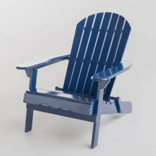 Malibu 2pk Acacia Wood Adirondack Chairs - Blue/Gray - Christopher Knight Home image {2}
