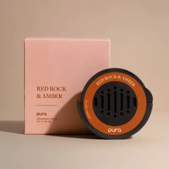 Pura Red Rock and Amber Car Fragrance Refill: Geranium & Sandalwood Scent, 0.176 Net Wt image {1}