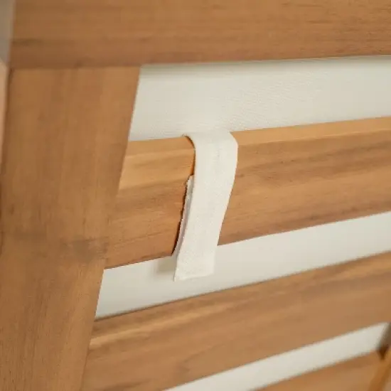 Christopher Knight Home Paolo Outdoor Adjustable Acacia Wood Chaise Lounge with Cushion image {8}