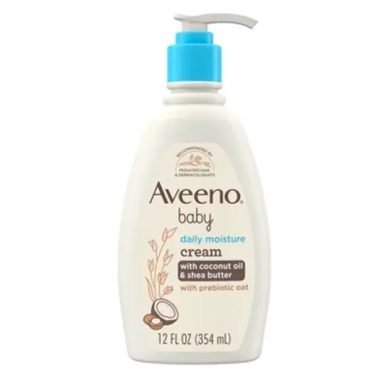 Aveeno Baby Daily Moisturizing Cream with Prebiotic Oat  & Shea Butter - Gentle Coconut Scent - 12 fl oz image {1}