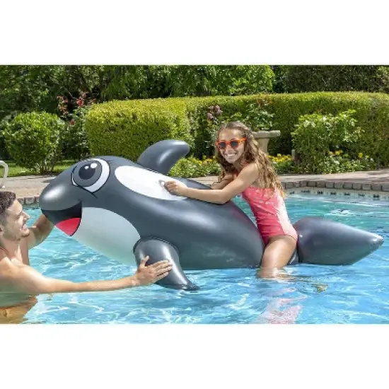 Poolmaster Jumbo Whale Rider Inflatable Swimming Pool Float image {8}