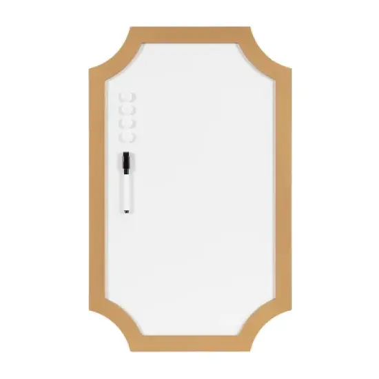 Kate & Laurel All Things Decor 15"x24" Holbrook Magnetic Dry Erase Board Gold image {4}