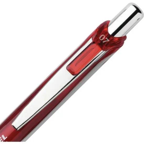 Pentel EnerGel RTX Retractable Liquid Gel Pen .7mm Black/Gray Barrel Red Ink BL77B image {2}