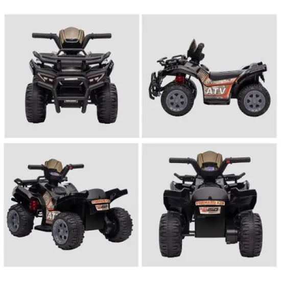 Aosom Kids Ride-on ATV Four Wheeler Car with Real Working Headlights, 6V Battery Powered Motorcycle for 18-36 Months, Black image {4}