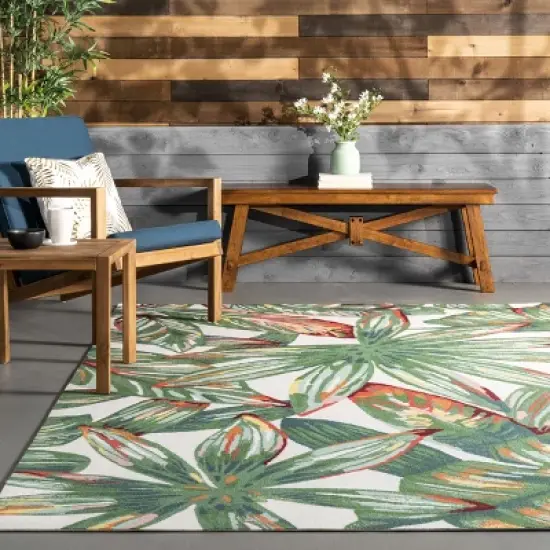 nuLOOM Contemporary Floral Lindsey Indoor/Outdoor Patio Area Rug image {7}
