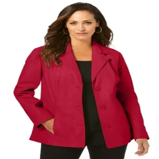 Jessica London Women&rsquo;s Plus Size Leather Blazer image {5}