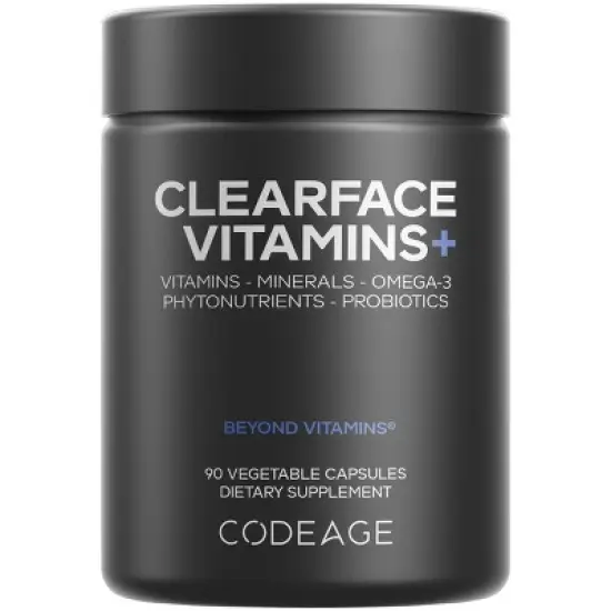 Codeage Clearface, Pantothenic Acid & Niacin, Skin Vitamins & Botanical Blend, Probiotics - 90ct image {16}