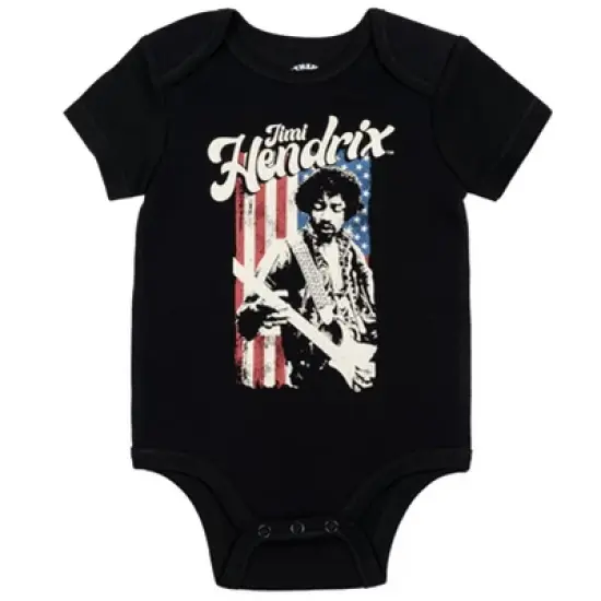 Jimi Hendrix 3 Pack Cuddly Short Sleeve Bodysuits Black/Yellow  image {2}