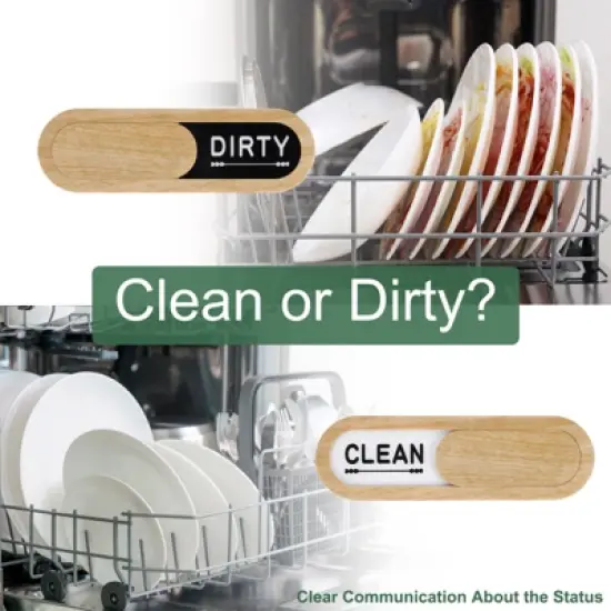 Unique Bargains Kitchen Hotel Indicating Clean Dirty Sign Oval Dishwasher Magnet image {2}