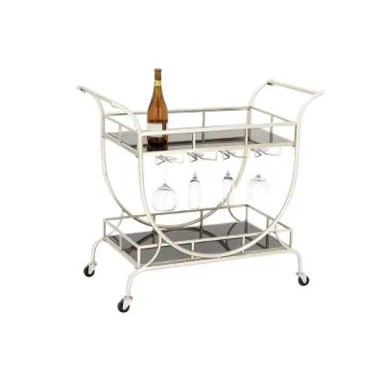 Modern 2 Tier Cart Silver - Olivia & May image {5}