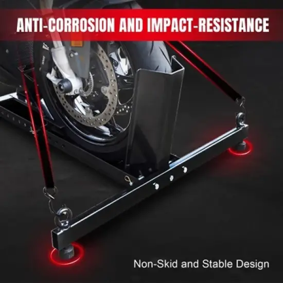 Adjustable Motorcycle Wheel Chock Stand Heavy Duty 1800lb Weight Capacity, Stand Steel Construction Motorcycle Stand Holder for 15"-22" Wheels image {1}
