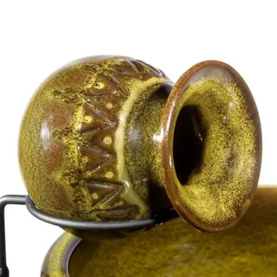 Smart Solar 12.21" Ceramic Cairo Solar Jug Tabletop Fountain image {3}