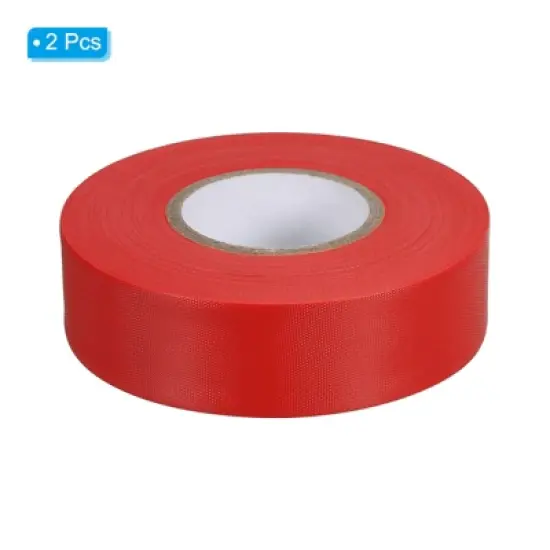 Unique Bargains PVC Non-Adhesive Flagging Tapes for Trail Outdoor 2 Pcs Red 1" x 147 ft image {2}