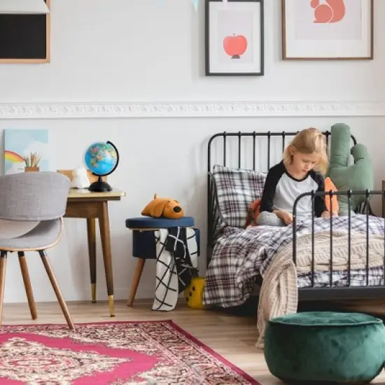 Juvale Rotating World Globe with Stand for Kids Learning, 8-inch Spinning Earth Globe for Classroom Geography Education image {2}