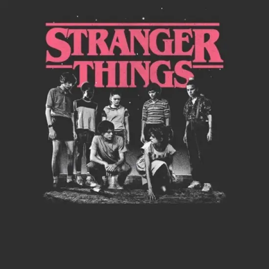 Men's Stranger Things Title Logo Faded T-Shirt image {1}