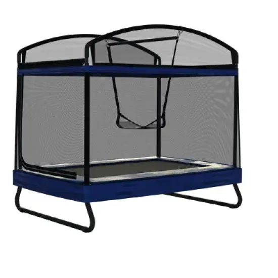Belatt 4x6FT Rectangular Outdoor Trampoline with Safety Net &ndash; Black & Blue, for Kids and Adults image {5}
