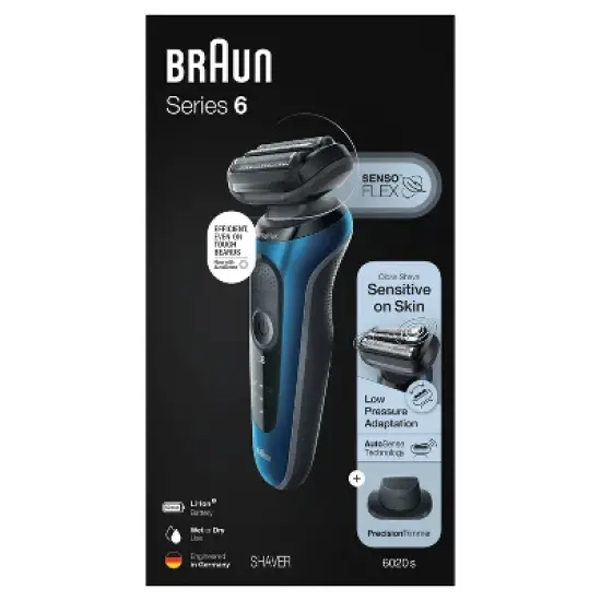 Braun Series 6-6020s Men's Rechargeable Wet & Dry Electric Foil Shaver image {10}
