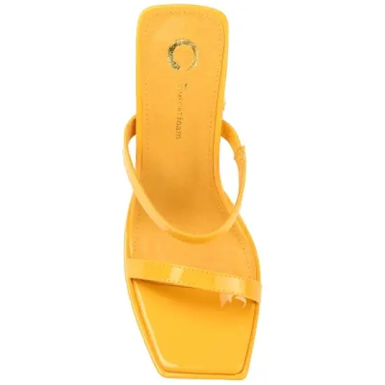 Journee Collection Womens Naivee Tru Comfort Foam Open Square Toe Platform Heel Sandals Orange 8 image {3}