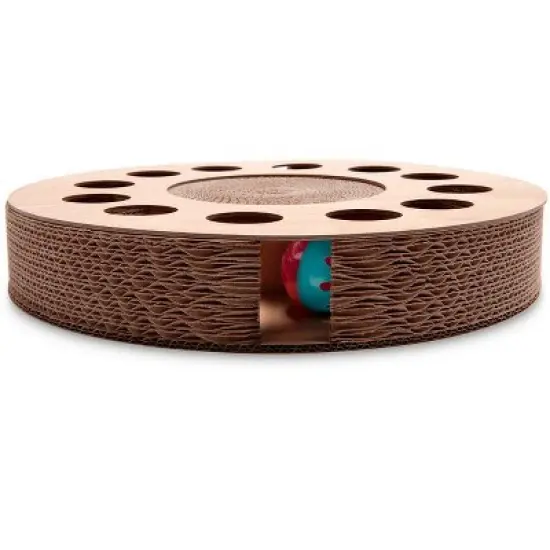 FurHaven Busy Box Corrugated Cat Scratcher With Catnip image {1}