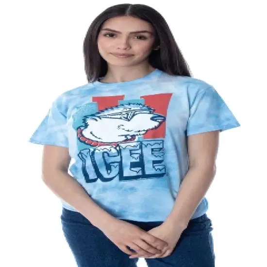 ICEE Women's Shirt Vintage Icee Polar Bear Logo Tie Dye Crop Top Tee Shirt image {5}