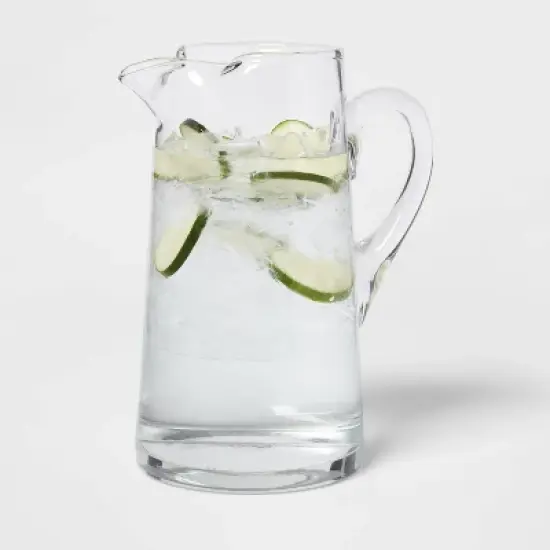 90 fl oz Glass Tall- Pitcher with Handle - Threshold&trade;: Traditional Clear Drink Server, Lead-Free image {2}