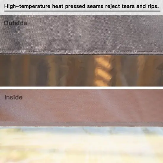 DOMETOUR Heavy Duty Outdoor Clear PVC Curtain, 18oz Waterproof, Weather & Tearproof for Patios, Gazebos, Pergolas, Privacy (8'H x 16'W, Brown) image {2}