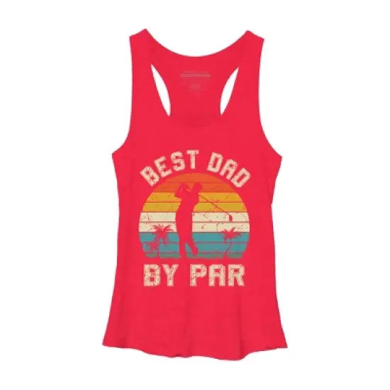 Women's Design By Humans Best Dad By Par Tropical Golf By Racerback Tank Top image {5}