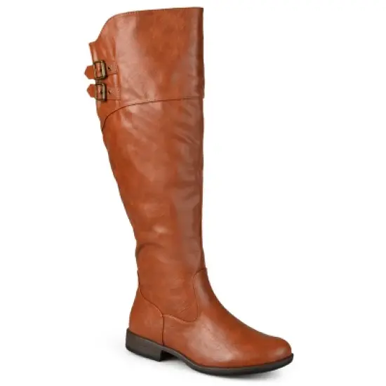 Journee Collection Womens Tori Wide Calf Stacked Heel Riding Boots image {11}