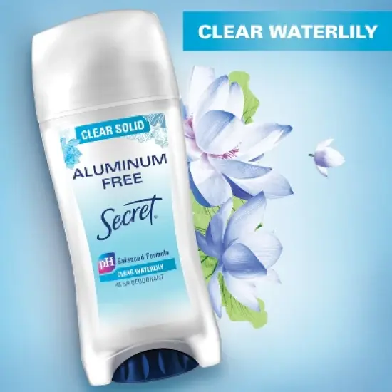 Secret Clear Solid Deodorant - Waterlily Scent - Aluminum-Free 2.4oz image {6}