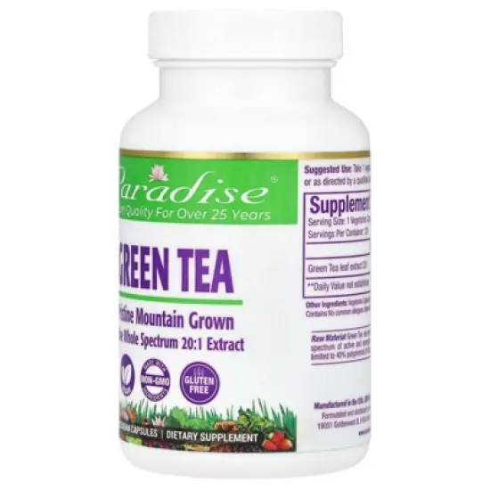 Paradise Herbs Green Tea, 120 Vegetarian Capsules (250 mg per Capsule) image {2}