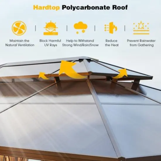 EROMMY 12 FT X 16 FT Aluminum Patio Gazebo image {3}