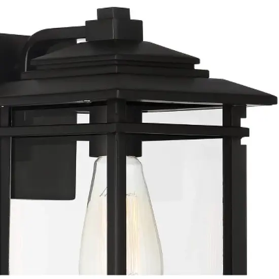 John Timberland North House Mission Outdoor Wall Light Fixture Matte Black Metal 12" Clear Glass Panels for Post Exterior Barn Deck House Porch Yard image {2}