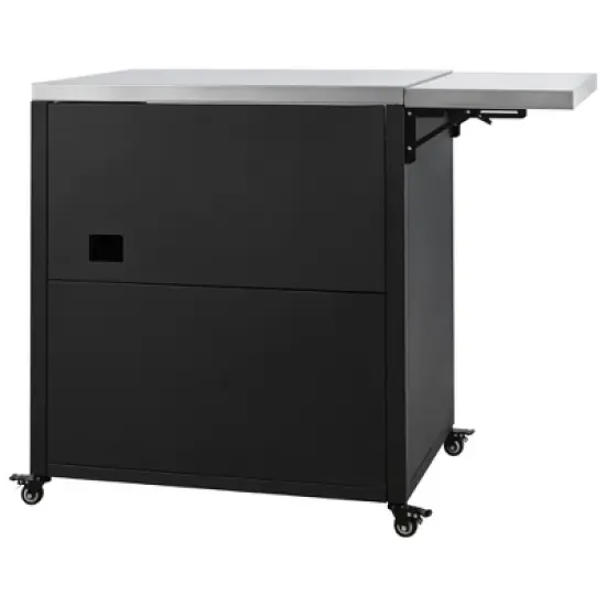 Whisen Versatile Outdoor Cabinet with Folding & Expandable Work Surfaces - Black image {5}