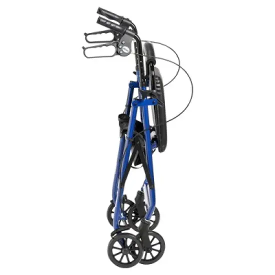 Drive Medical Rollator with 6&Prime; Wheels - Padded Seat, Fold-Up Removable Backrest, Loop Locks - Blue image {4}
