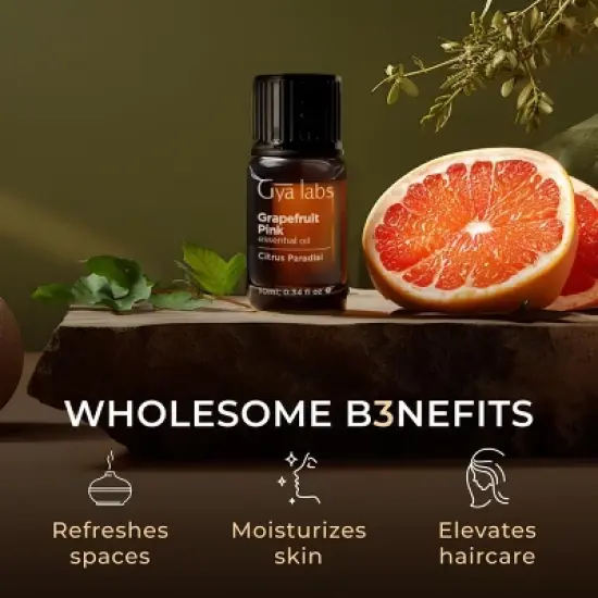 Grapefruit Essential Oil 0.34 Fl Oz - Gya Labs Grapefruit Oil Zesty Refreshing Scent image {4}