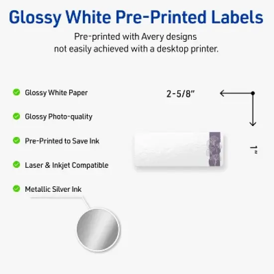 Avery Address Labels, Floral Design, 1" x 2-5/8", 160ct image {1}