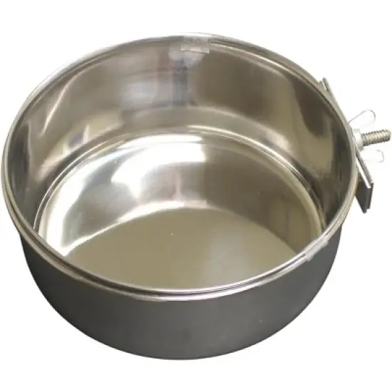 QT Dog Stainless Steel Pet Bowl Coop Cup with Clamp - 48 oz image {3}