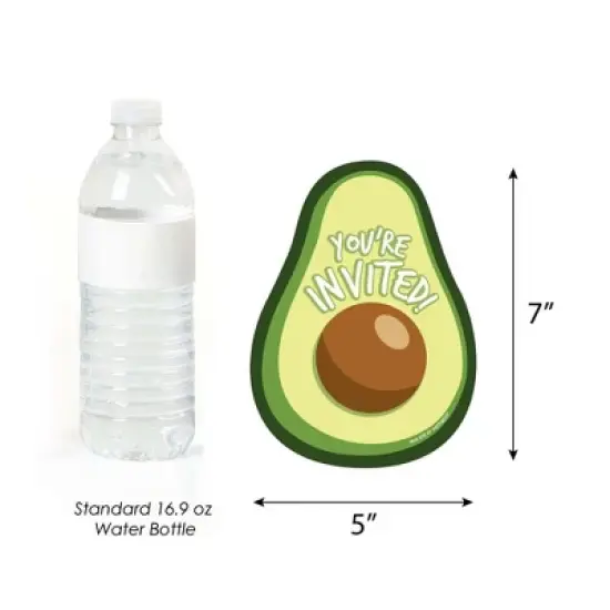 Big Dot of Happiness Hello Avocado - Shaped Fill-in Invitations - Fiesta Party Invitation Cards with Envelopes - Set of 12 image {3}