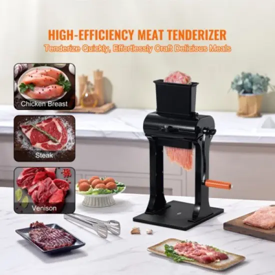 VEVOR Commercial Meat Tenderizer, Heavy Duty Stainless Steel Meat Tenderizer Machine, Quick and Easy Manual Operation Kitchen Tool, 5.8" Feed Port image {2}