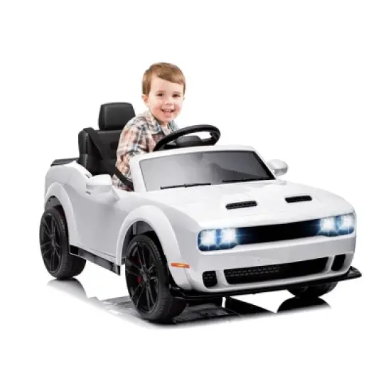 12V Ride on Car, Licensed Dodge Challenger Kids' Electric Car, Battery Powered Electric Vehicle with Remote Control image {10}