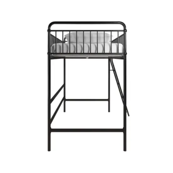 Twin Kaila Metal Loft Bed Black - Room & Joy image {4}