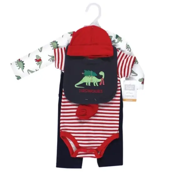 Hudson Baby Unisex Cotton Layette Set, Christmasaurus image {1}