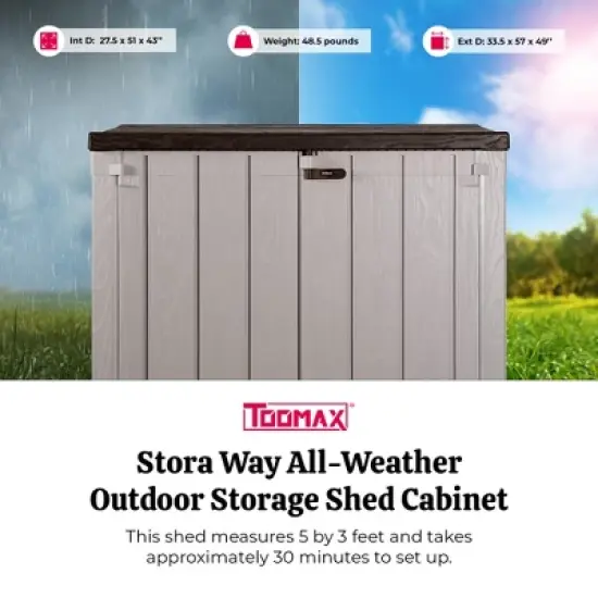 Toomax Stora Way All Weather Outdoor Storage Shed Cabinet image {3}