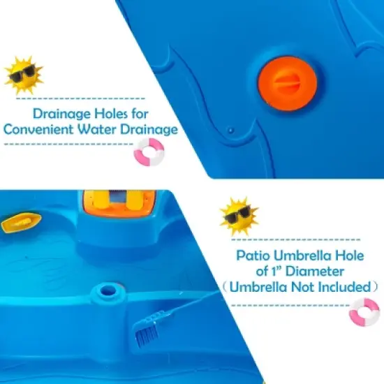 Costway Kids Sand and Water Table Activity Table Sandbox w/ 18 Pcs Accessories image {9}