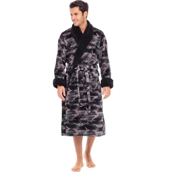 Men's Warm Winter Robe, Plush Fleece Bathrobe image {4}