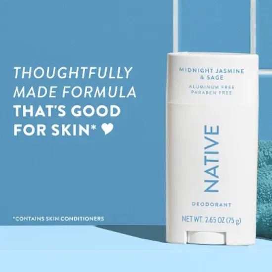 Native Solid Deodorant - Midnight Jasmine & Sage - Aluminum-Free 2.65oz image {4}