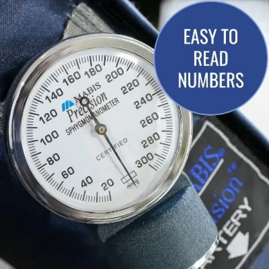 MABIS Precision Series Aneroid Sphygmomanometer Manual Blood Pressure Set with Calibratrated Nylon Cuff and Carrying Case, Infant Size image {3}